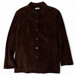 Lord & Taylor Brown Suede Leather Jacket